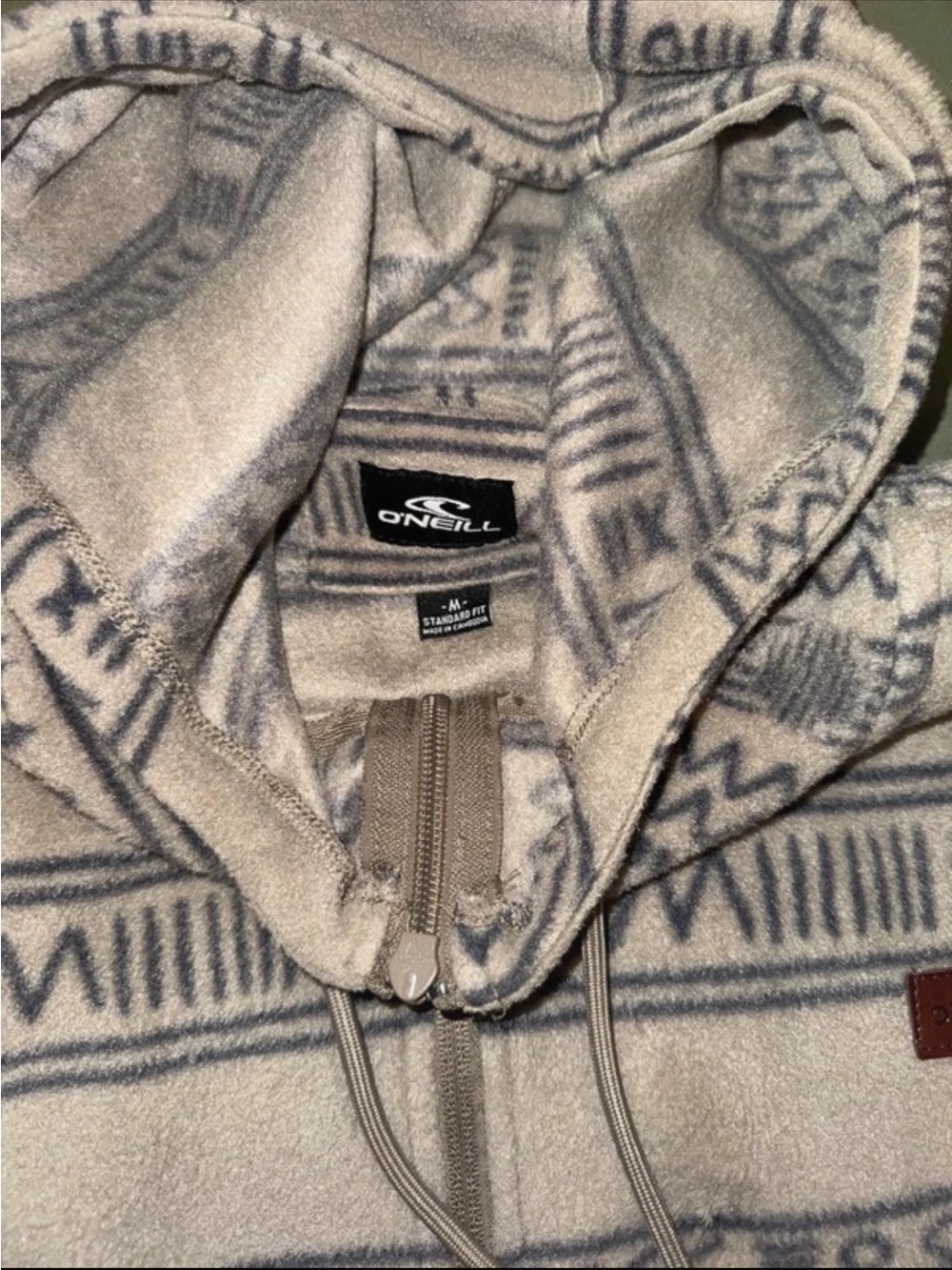 O'Neill Cream & Black Striped Baja Hoodie Sweater - Picture 3 of 8